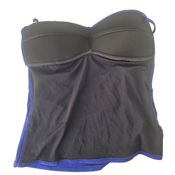 Tommy Bahama Ruched Halter Tankini Swimsuit Top SzM Royal Blue Built in Bra NEW - Picture 8 of 11